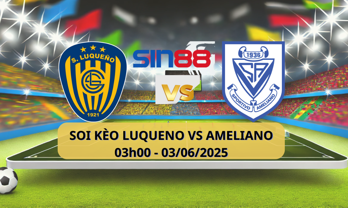 Banner quảng cáo trận đấu giữa Luqueño và Ameliano